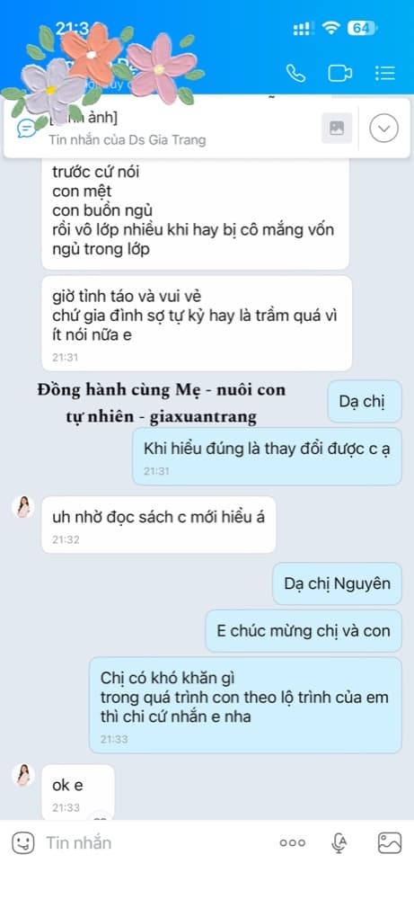 Phản hồi của mẹ